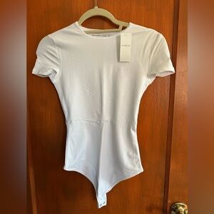White short sleeve Bodysuit stretchy